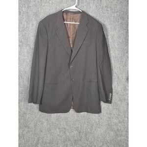 Armani Collezioni Mens Dark Gray Wool Blend Blazer Suit Top Sz 44L Made in Italy